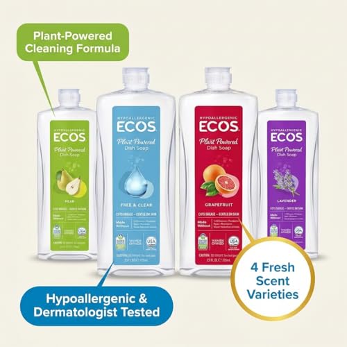 Plant Based Dish Soap Variety Pack 25 oz 4 Pack