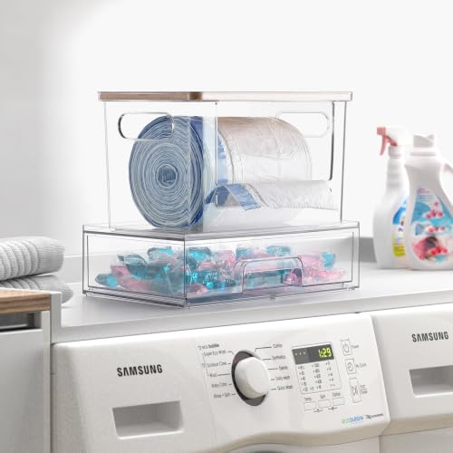 YAFFWA Trash Bag Holder Under Sink Stackable Storage