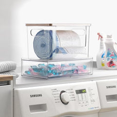 YAFFWA Trash Bag Holder Under Sink Stackable Storage