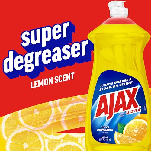 Ajax Dishwashing Liquid Dish Soap Yellow Lemon, 28 Fl Oz