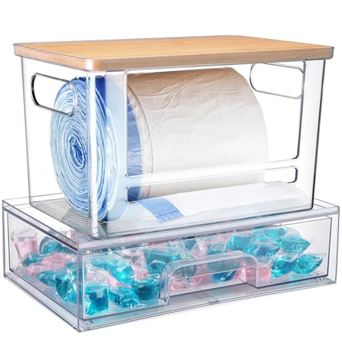 YAFFWA Trash Bag Holder Under Sink Stackable Storage