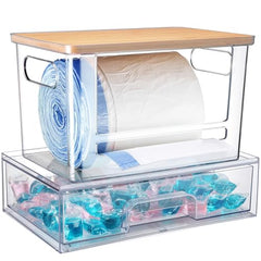 YAFFWA Trash Bag Holder Under Sink Stackable Storage