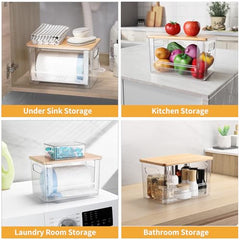 YAFFWA Trash Bag Holder Under Sink Stackable Storage