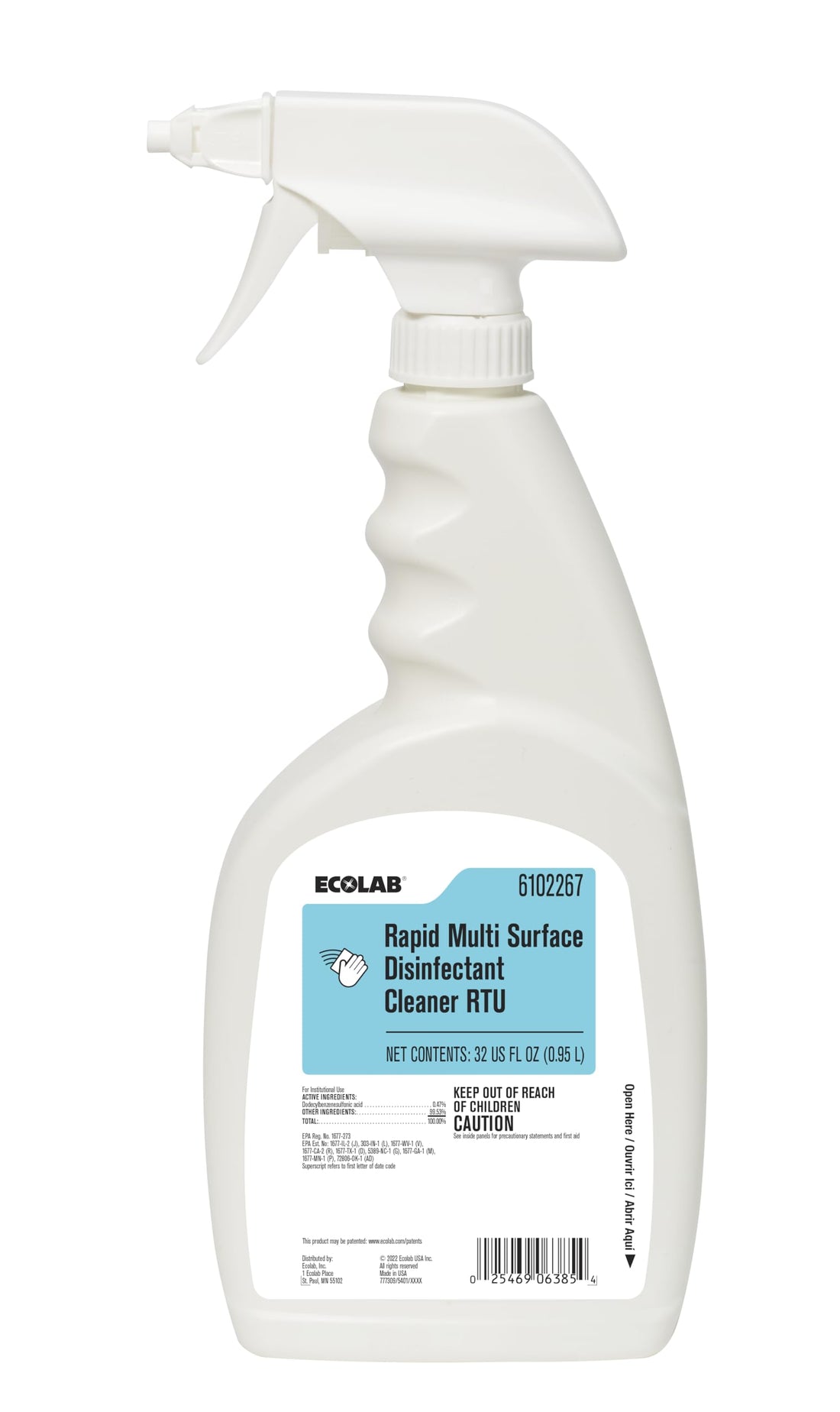 Ecolab Rapid Multi Surface Disinfectant Cleaner Rtu