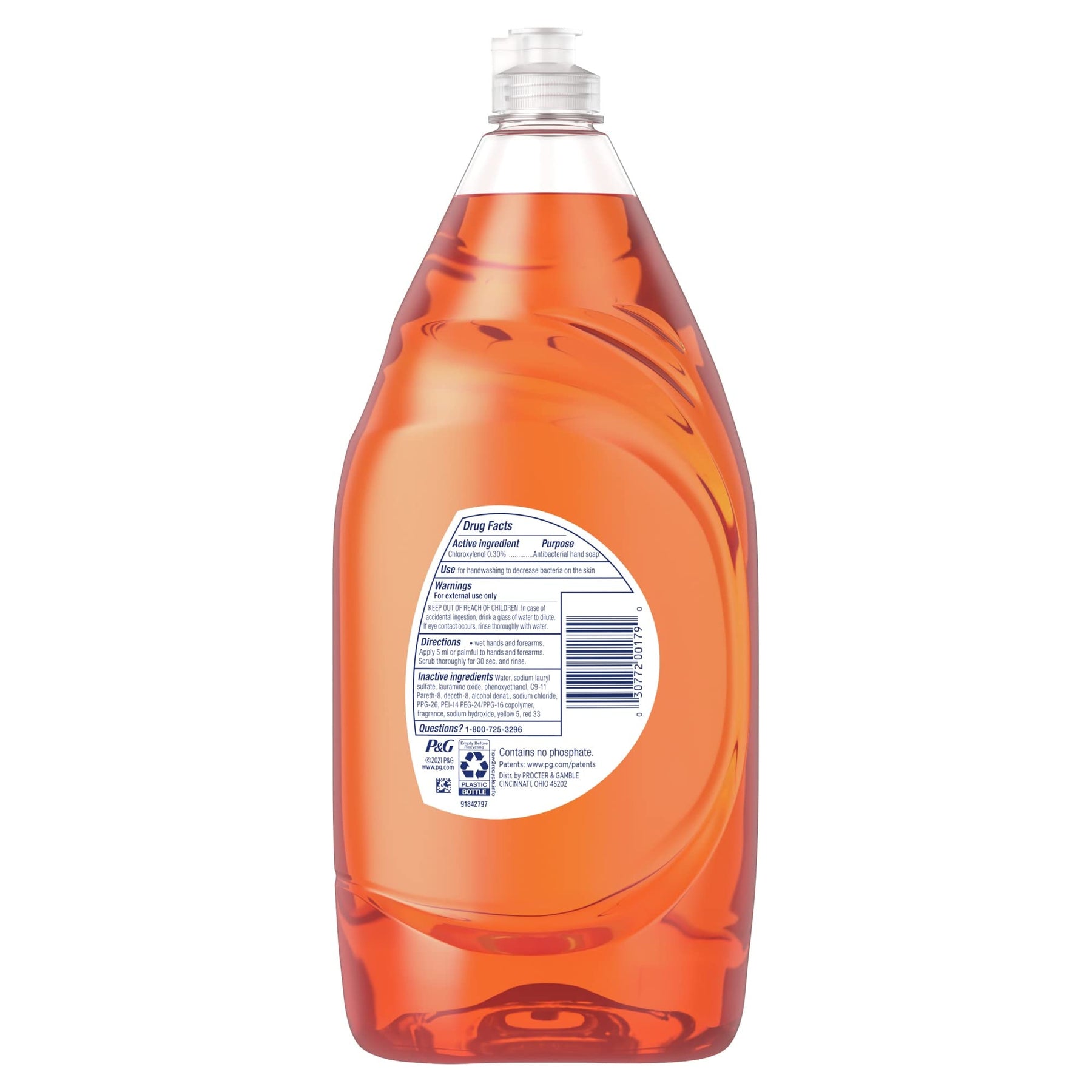 Dawn Ultra Antibacterial Dishwashing Liquid Dish Soap, 38 Oz, Orange Scent