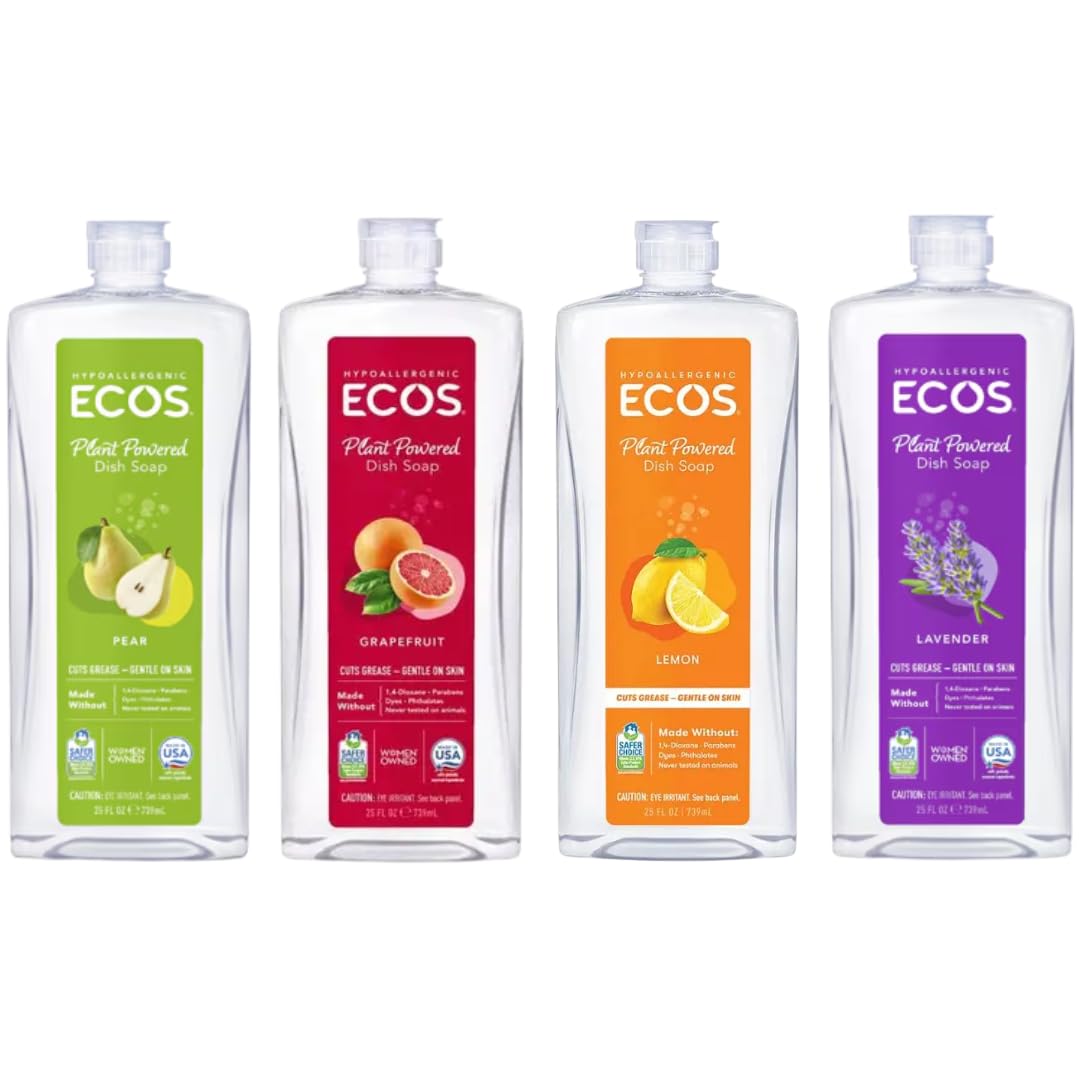 Plant Based Dish Soap Variety Pack 25 oz 4 Pack