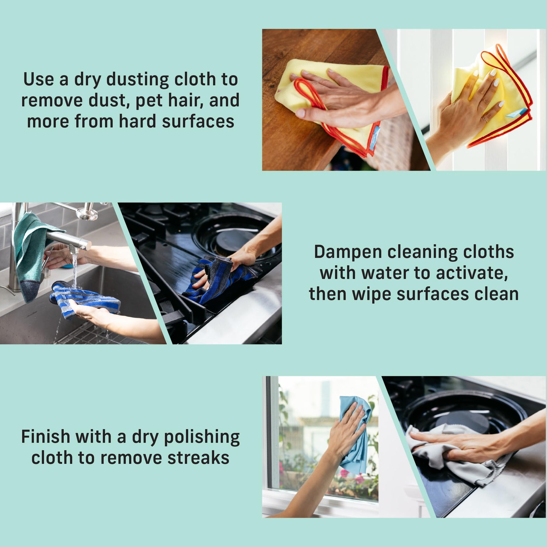 Premium Microfiber Home Cleaning Cloth Set 8 Piece