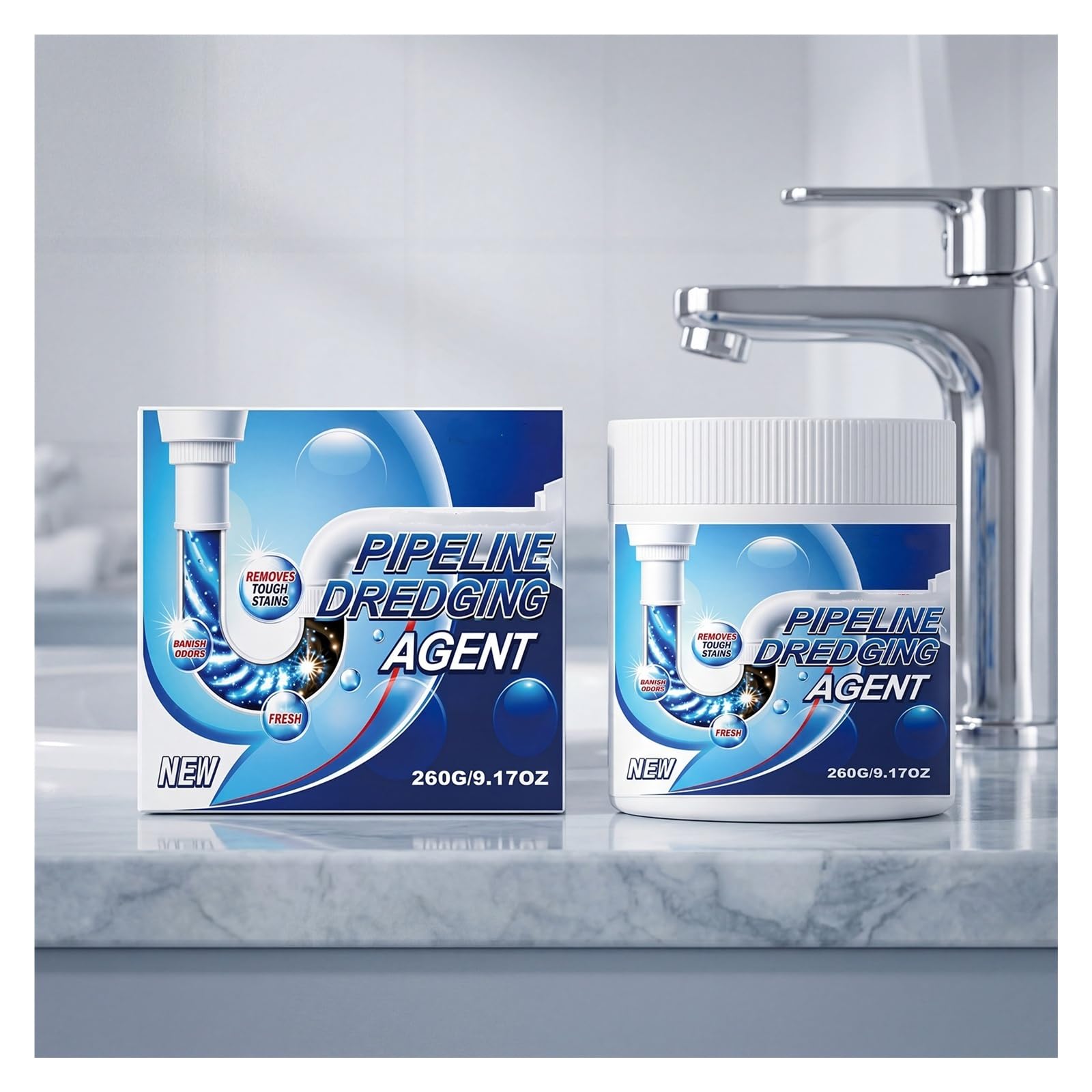 refeuoa Drain Cleaner 260g, For Unclogging Floor Drains And Sinks, For Everyday Household Maintenance