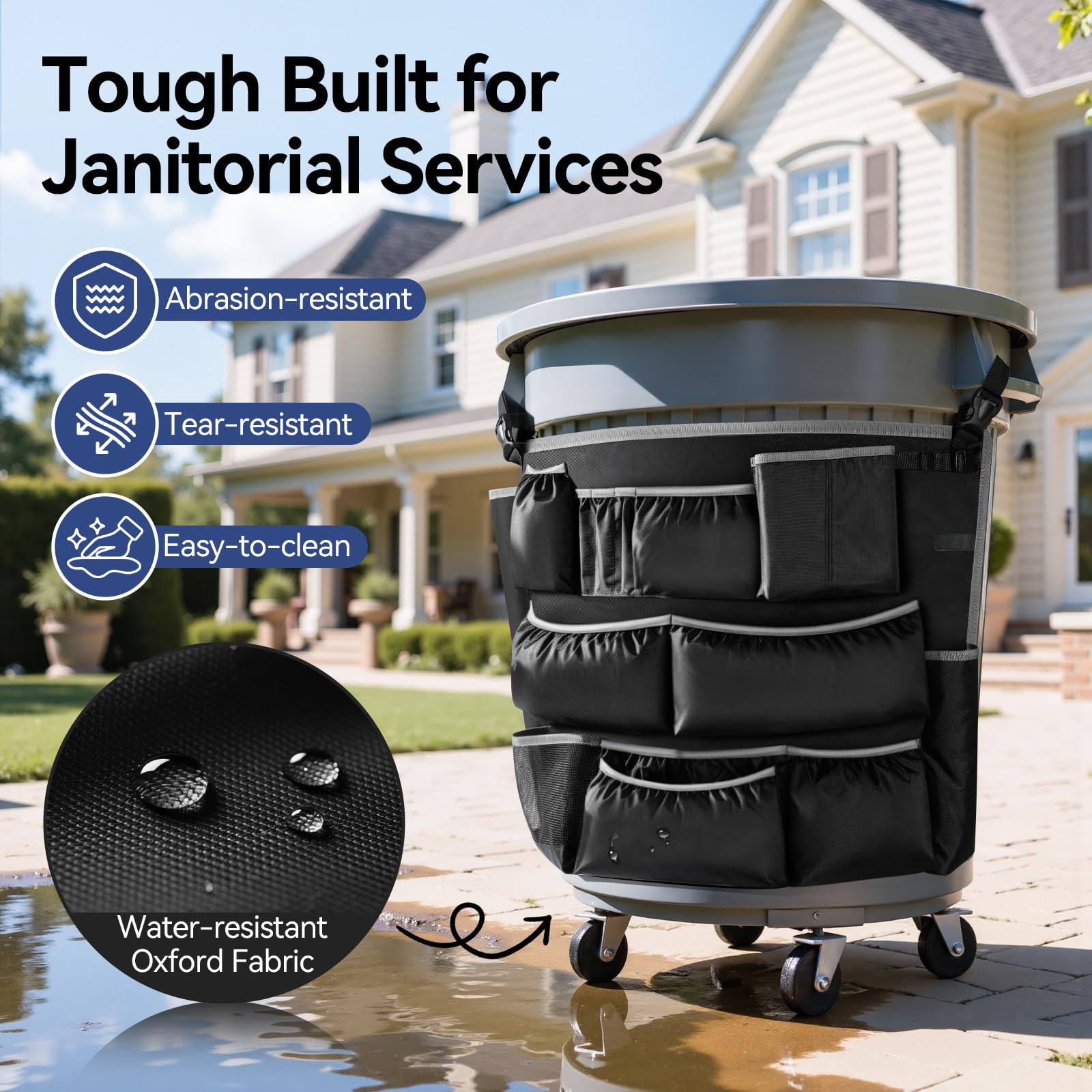 3 Tier Cleaning Supplies Storage Bag for Trash Cans
