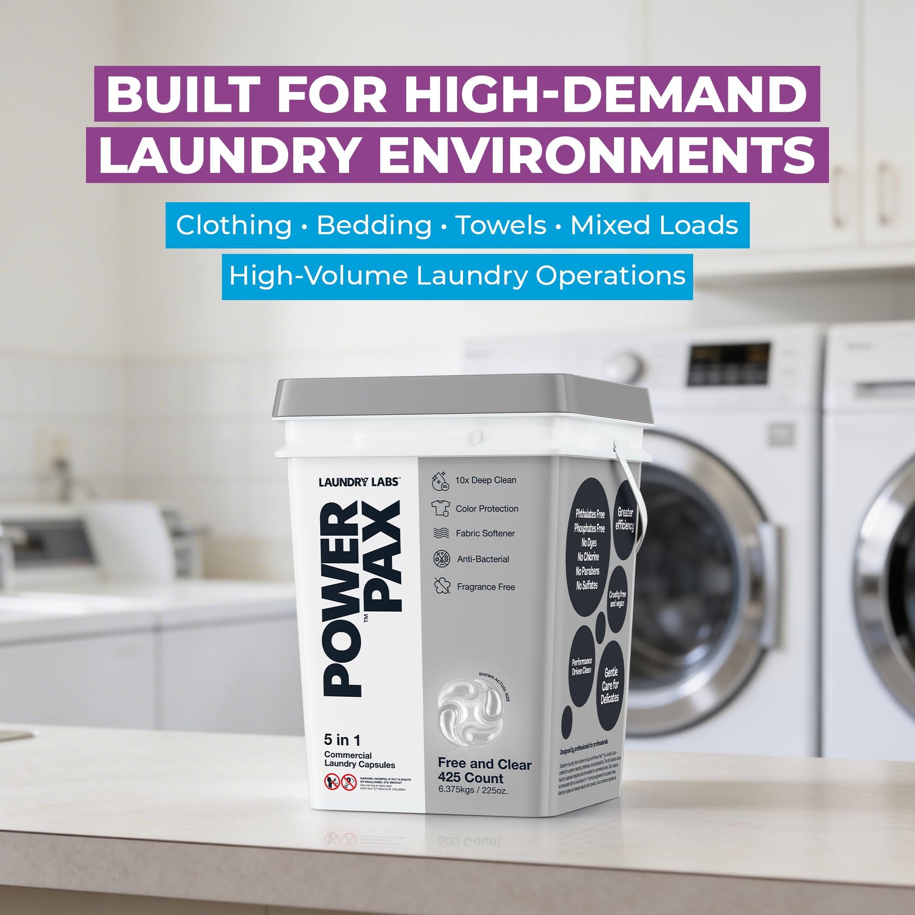 5-in-1 Laundry Detergent Pods for Commercial Laundry