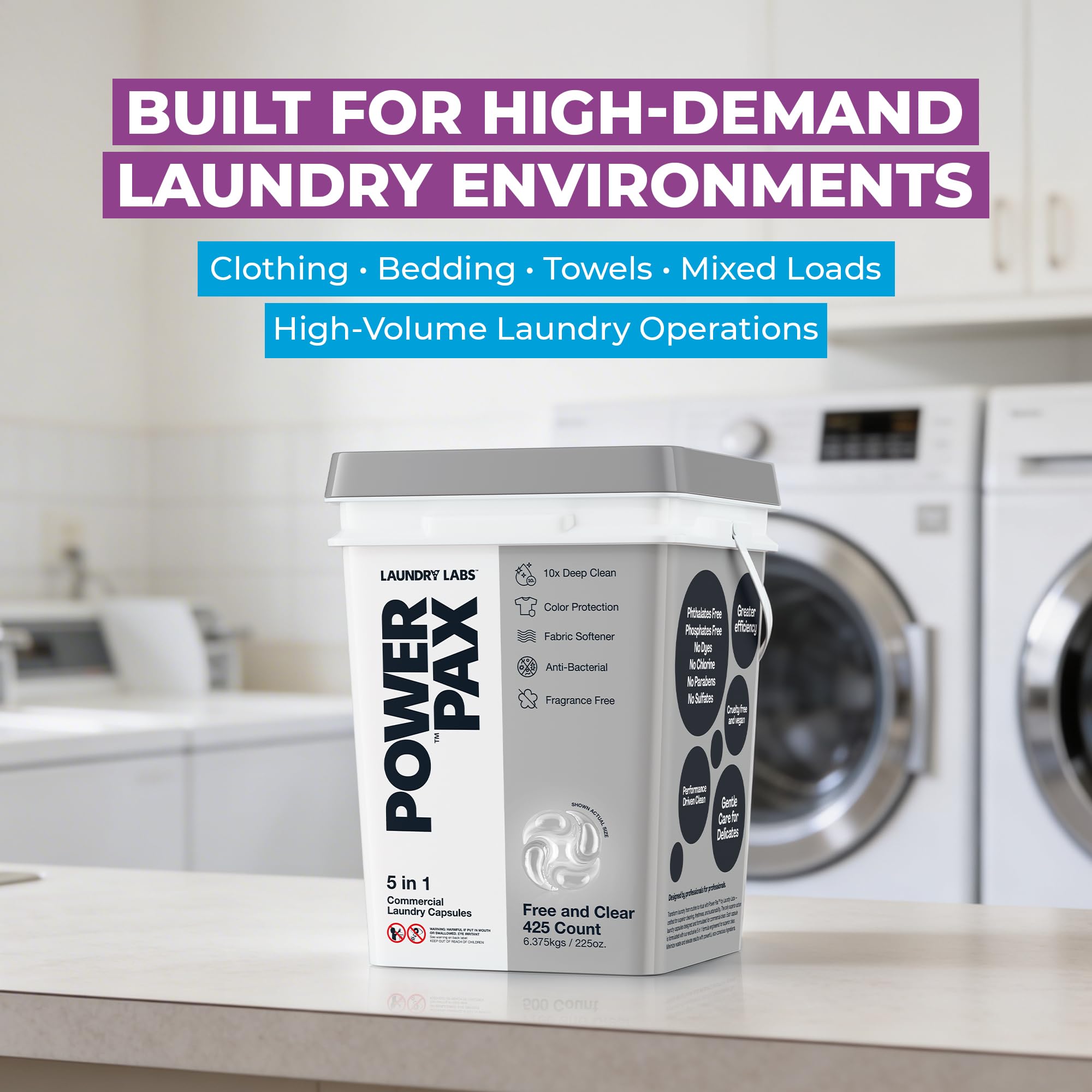 5-in-1 Laundry Detergent Pods for Commercial Laundry