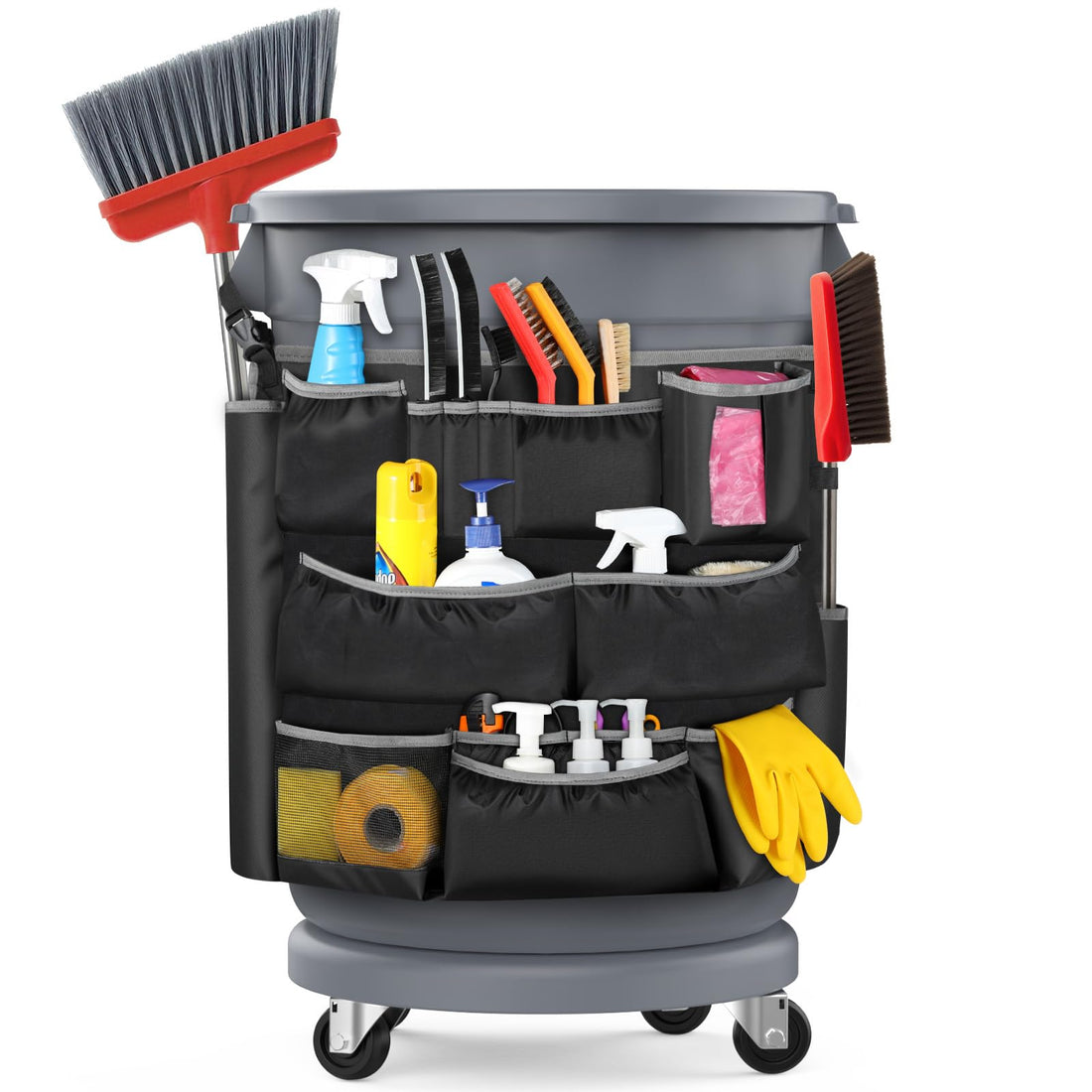 3 Tier Cleaning Supplies Storage Bag for Trash Cans