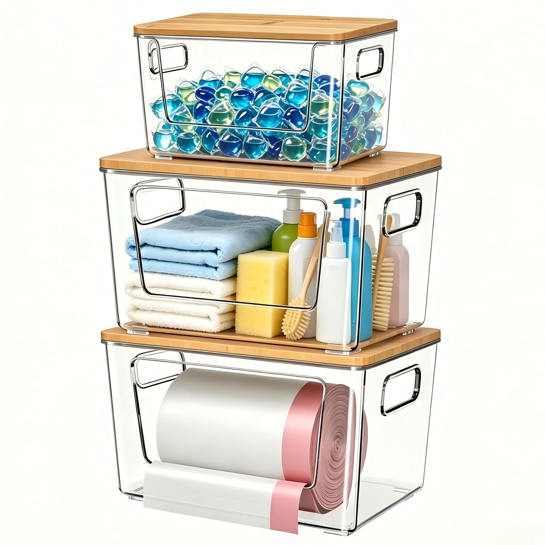 spospo Plastic Clear Storage Container