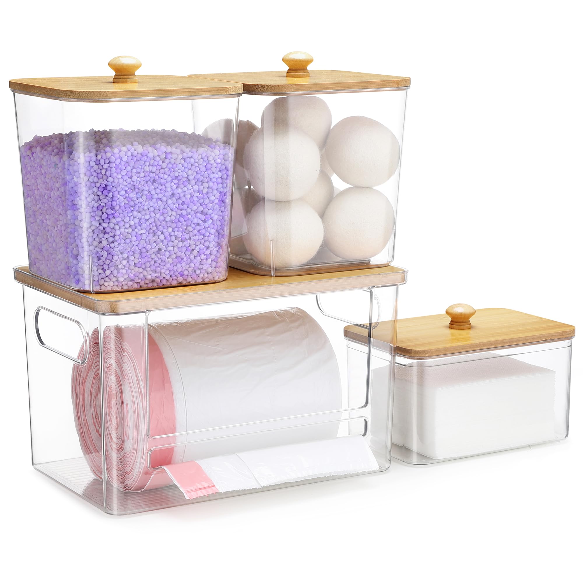 YAFFWA Trash Bag Holder Under Sink Stackable Storage