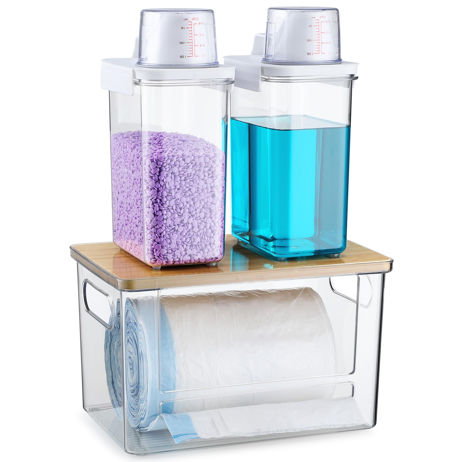 YAFFWA Trash Bag Holder Under Sink Stackable Storage