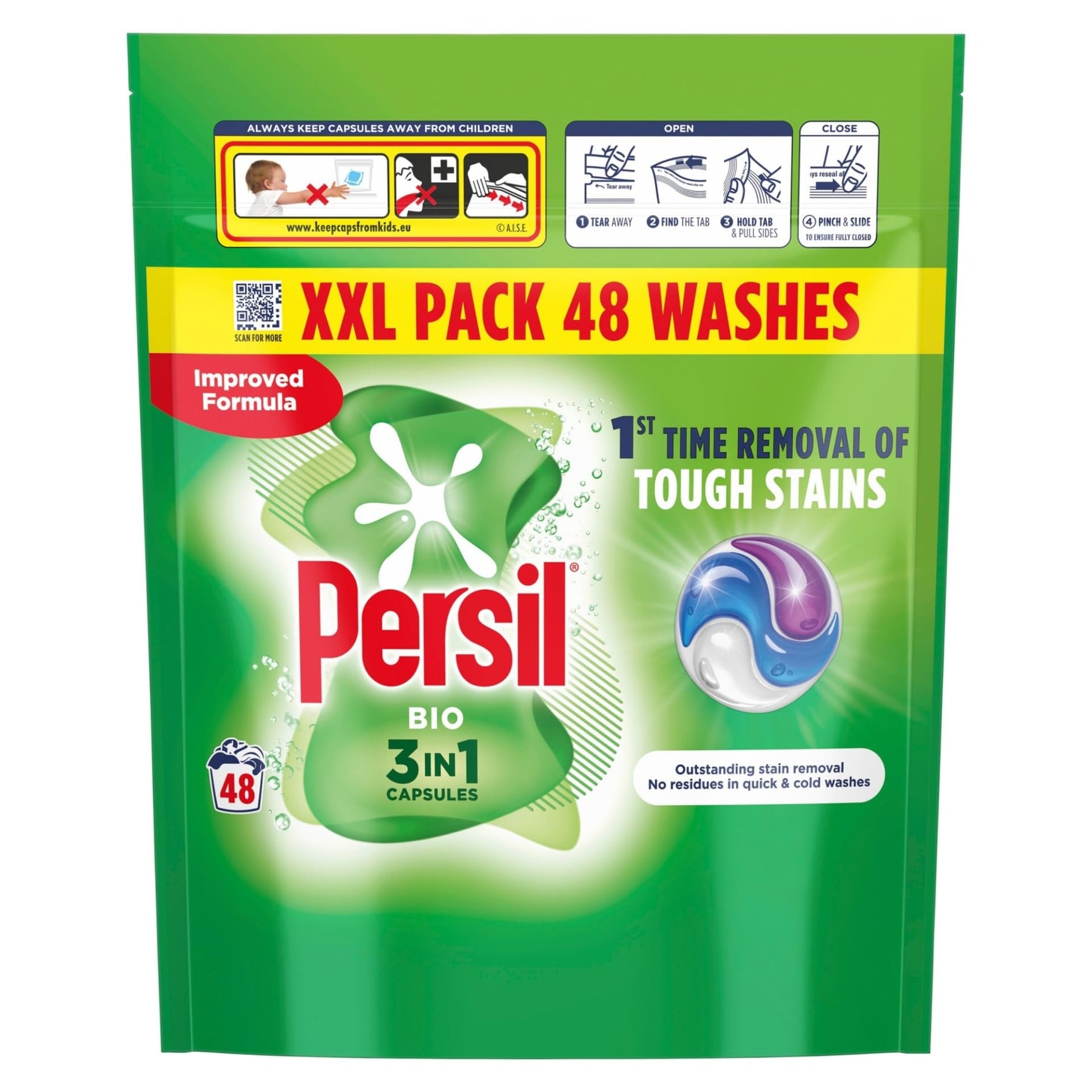 Premium Laundry Washing Capsules with Long-Lasting Freshness, 48 Washes, 2 Pack