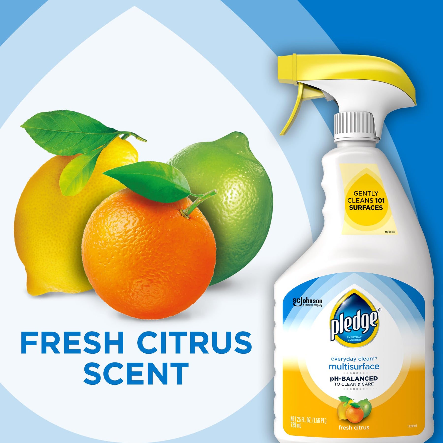 Pledge Multisurface Cleaner, Everyday Clean, Trigger, Fresh Citrus Scent