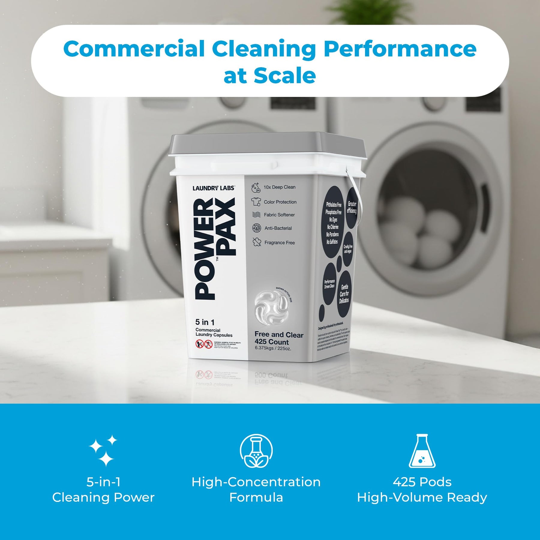 5-in-1 Laundry Detergent Pods for Commercial Laundry