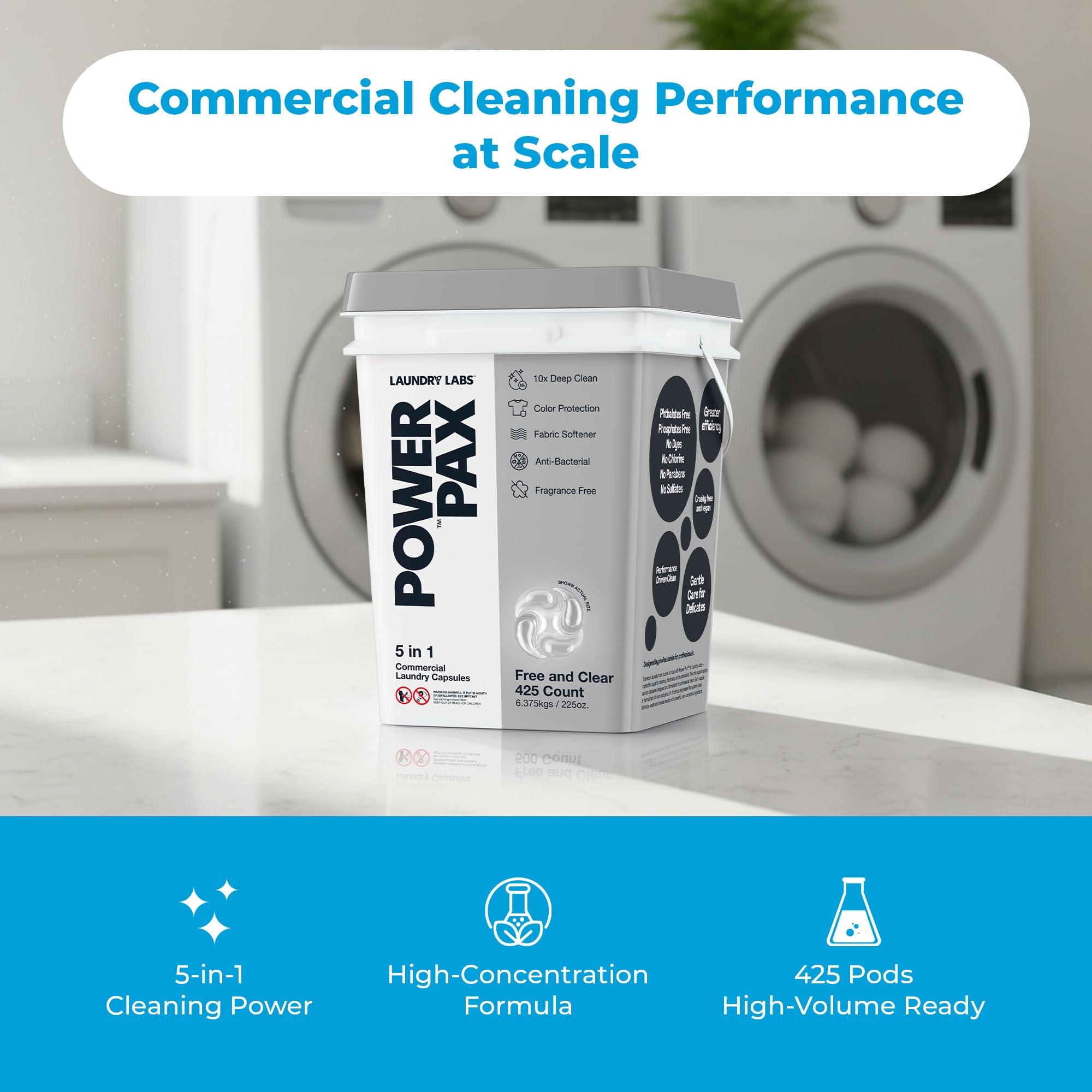 5-in-1 Laundry Detergent Pods for Commercial Laundry