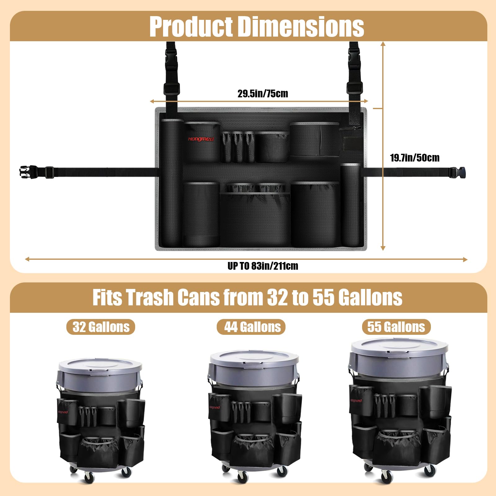 Heavy Duty Trash Can Cleaning Caddy Bag