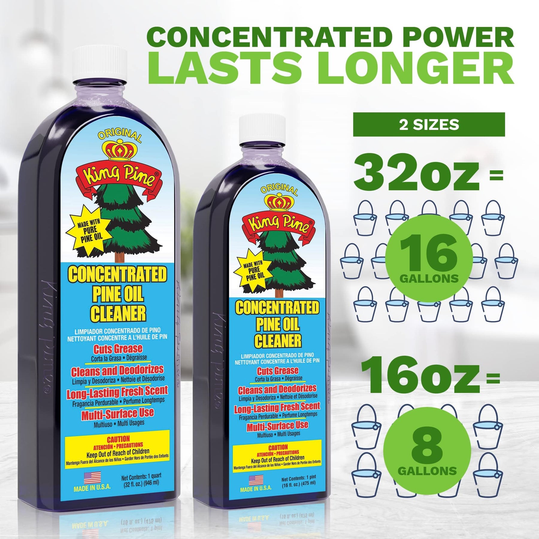 Concentrated Pine Oil Multi Surface Cleaner 16 fl oz Pack of 12
