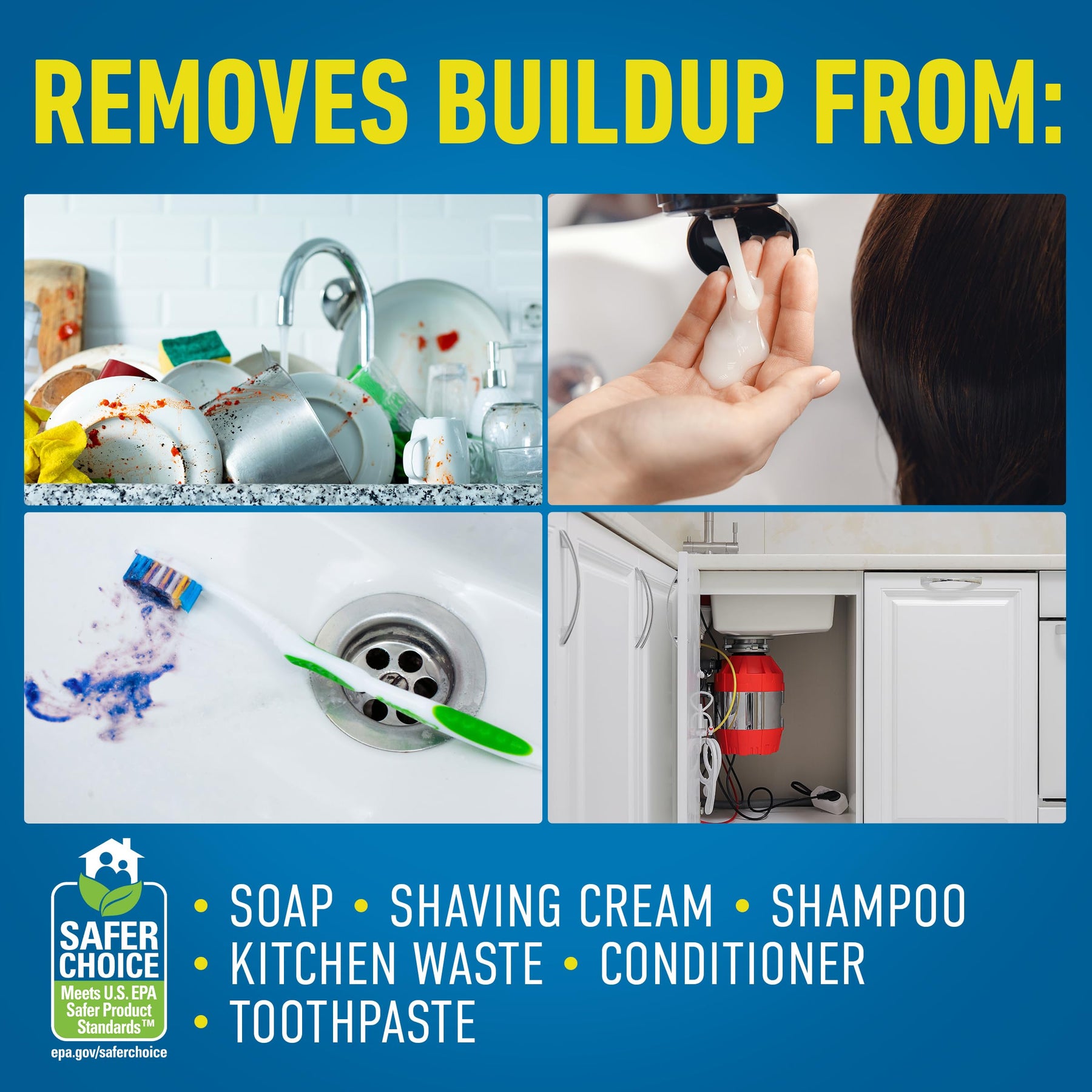 CLR Clear Pipes & Drains, Monthly Build Up Remover