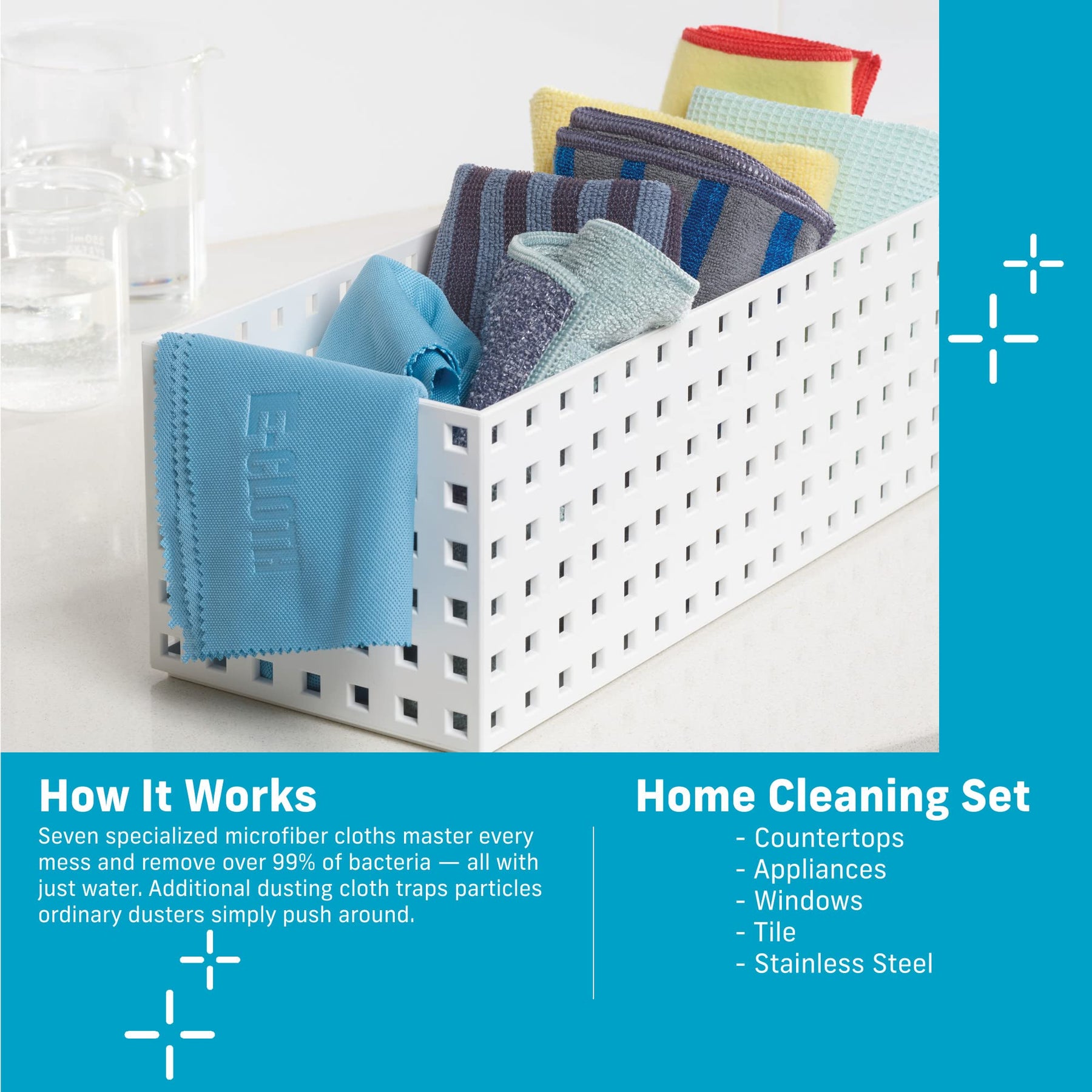 Premium Microfiber Home Cleaning Cloth Set 8 Piece