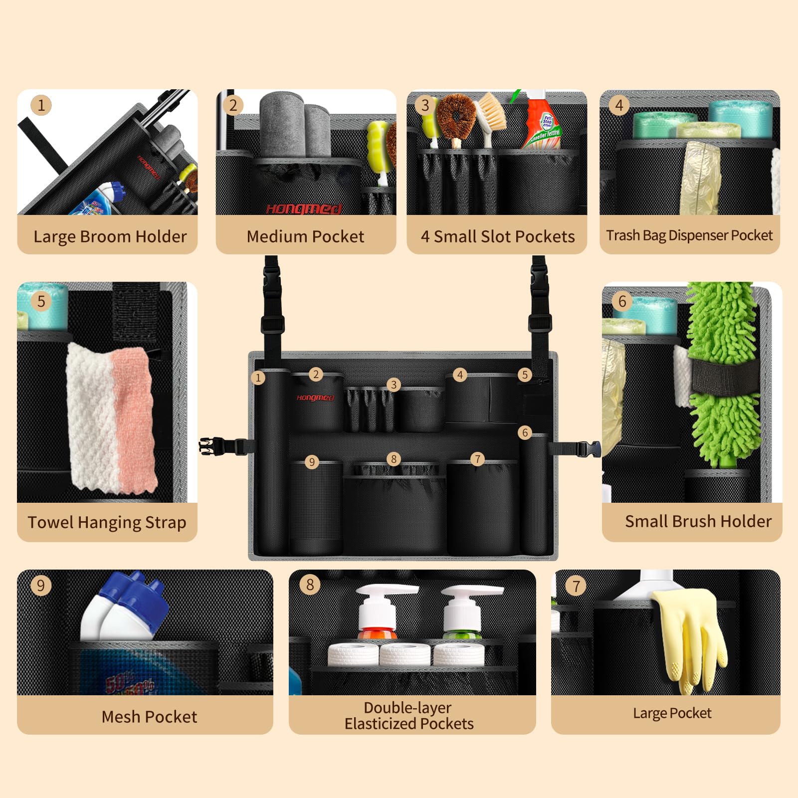 Heavy Duty Trash Can Cleaning Caddy Bag