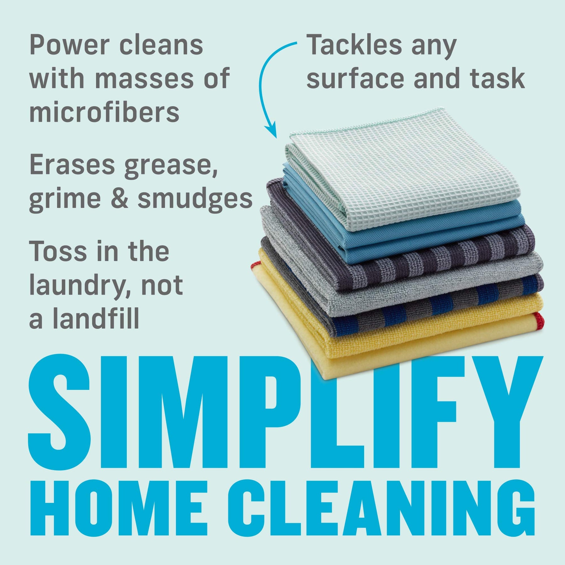 Premium Microfiber Home Cleaning Cloth Set 8 Piece