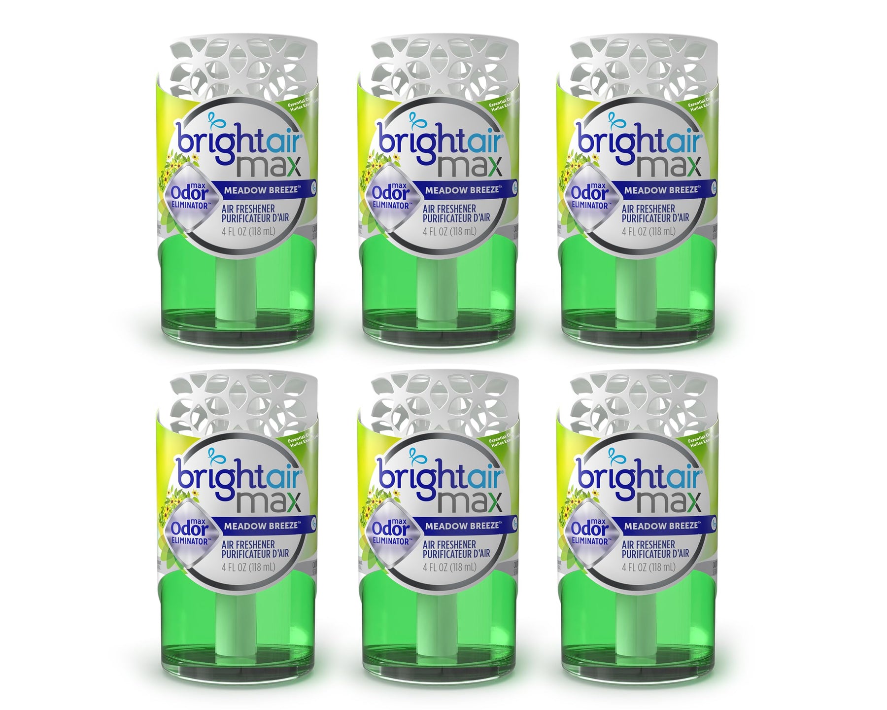 Bright Air Max Odor Elimiantor Air Freshener, Wild Lavender, 4 oz, 6 Pack