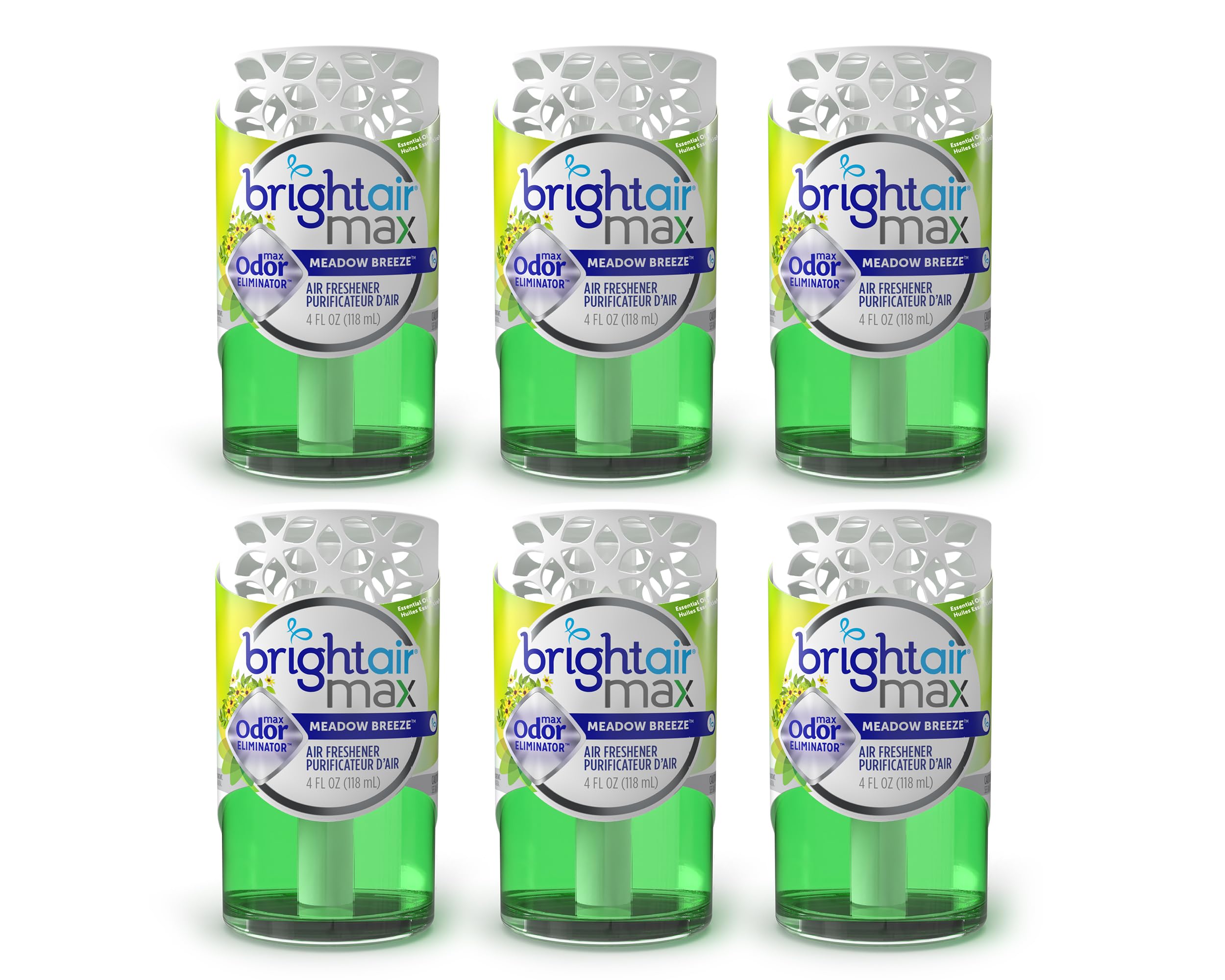Bright Air Max Odor Elimiantor Air Freshener, Wild Lavender, 4 oz, 6 Pack