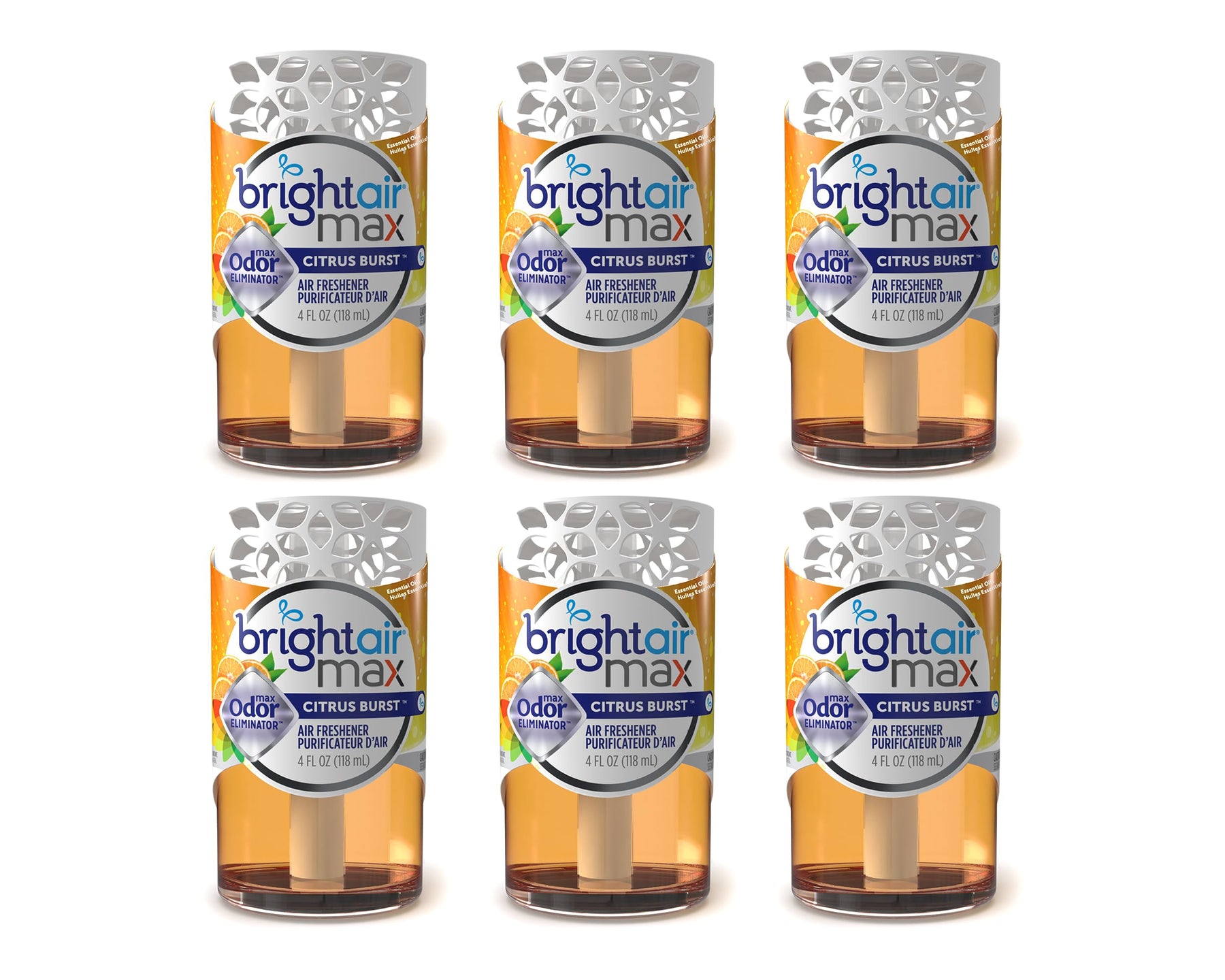 Bright Air Max Odor Elimiantor Air Freshener, Wild Lavender, 4 oz, 6 Pack