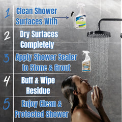 Natural Stone Shower Sealer & Grout Cleaner Kit 2 Pack