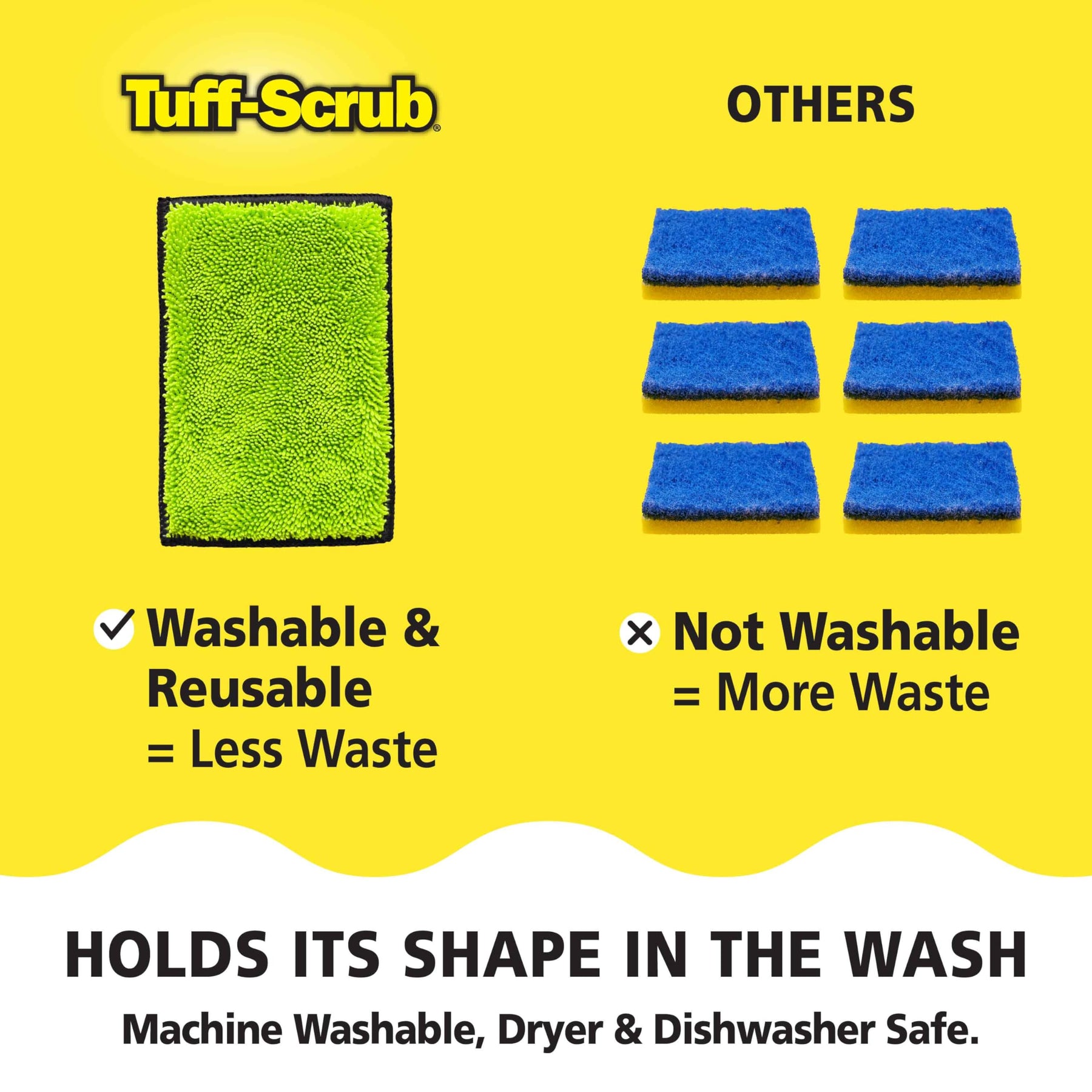 Dual-Sided Microfiber Scrub Sponge Cloth 6 Pack