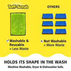 Dual-Sided Microfiber Scrub Sponge Cloth 6 Pack