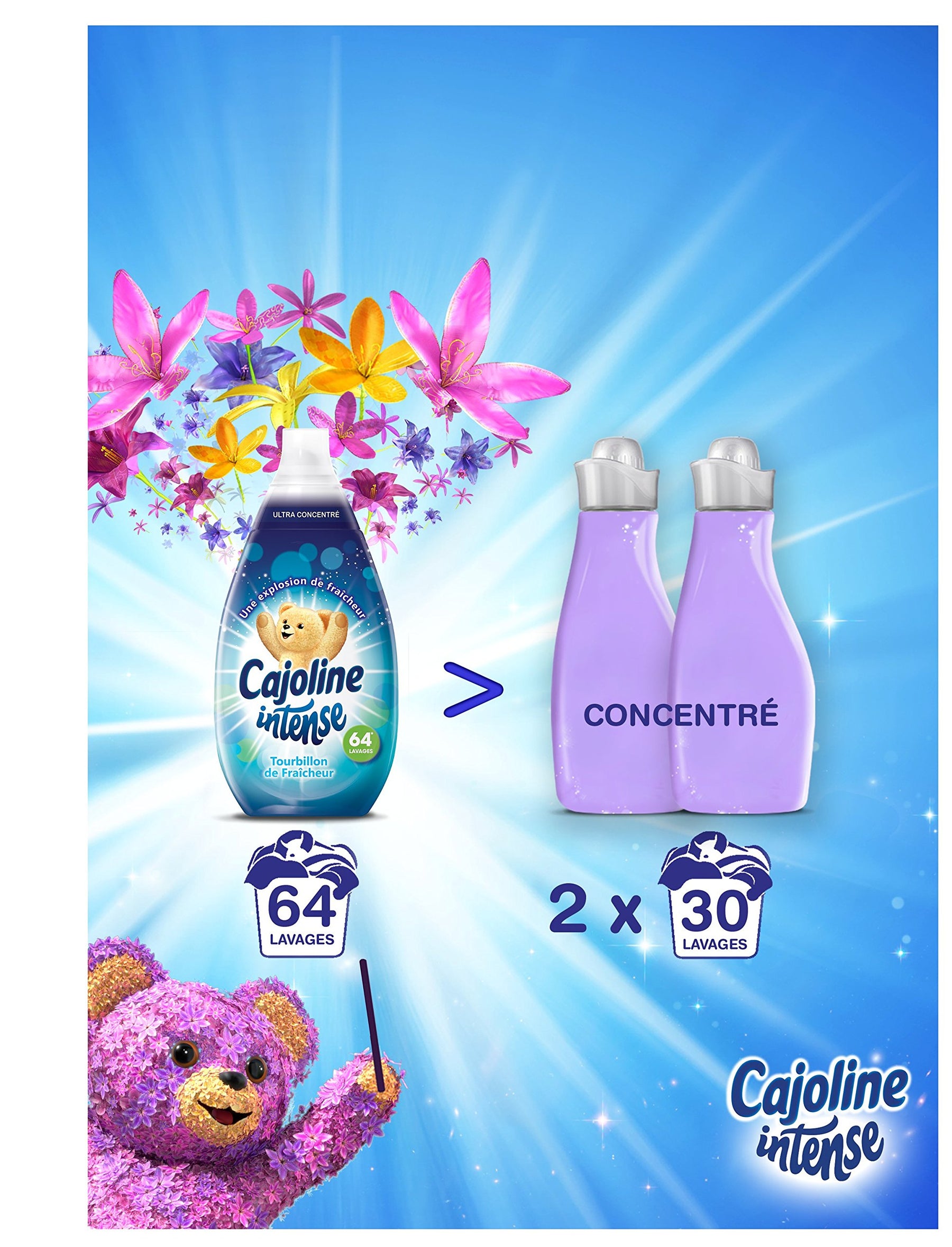 Cajoline Intense Sunburn Concentrated Softener 960ml 64 Washes – Pack of 3