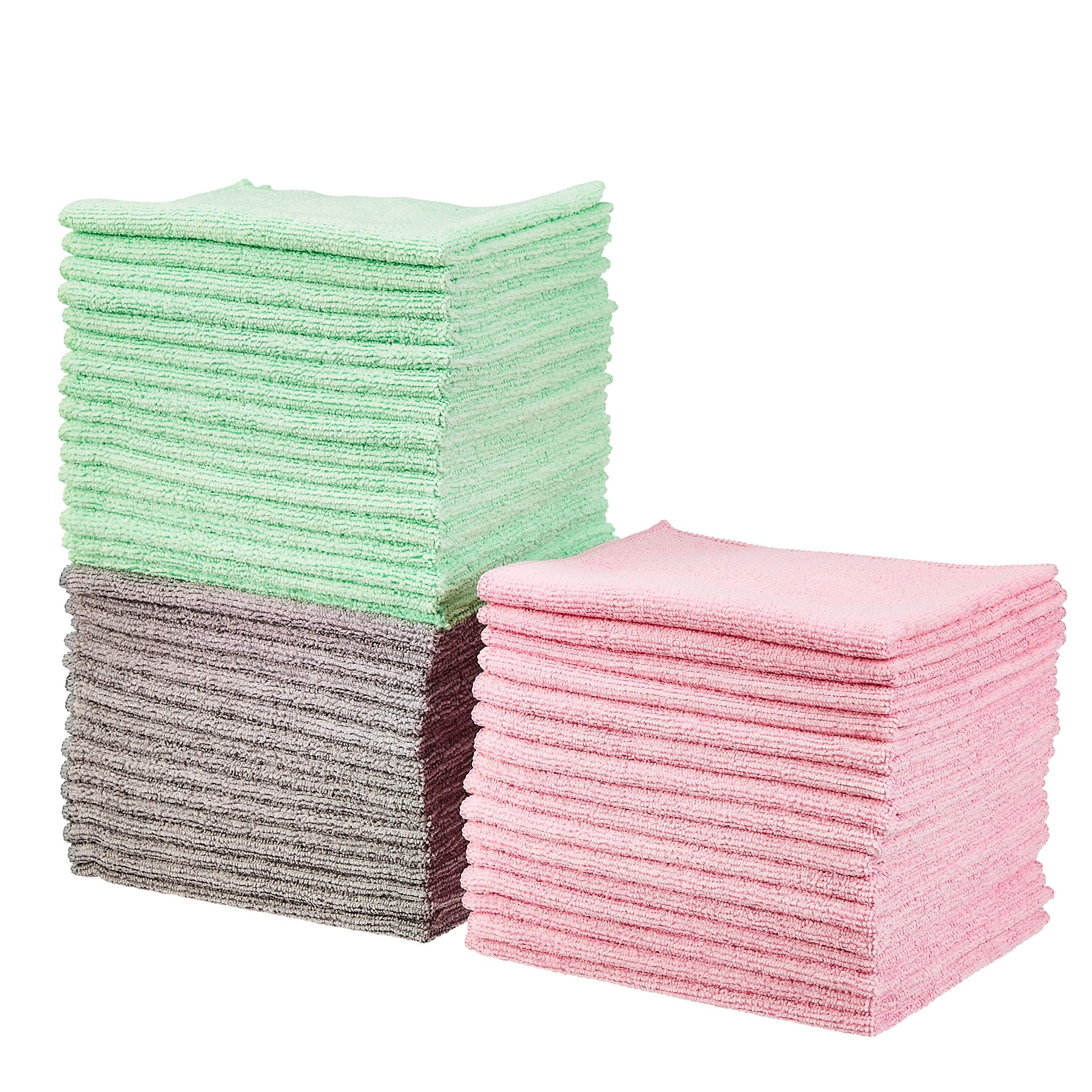Amazon Basics Cleaning Cloths Microfiber Solid Rectangular Towel