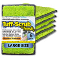 Dual-Sided Microfiber Scrub Sponge Cloth 6 Pack