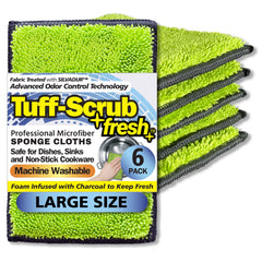Dual-Sided Microfiber Scrub Sponge Cloth 6 Pack